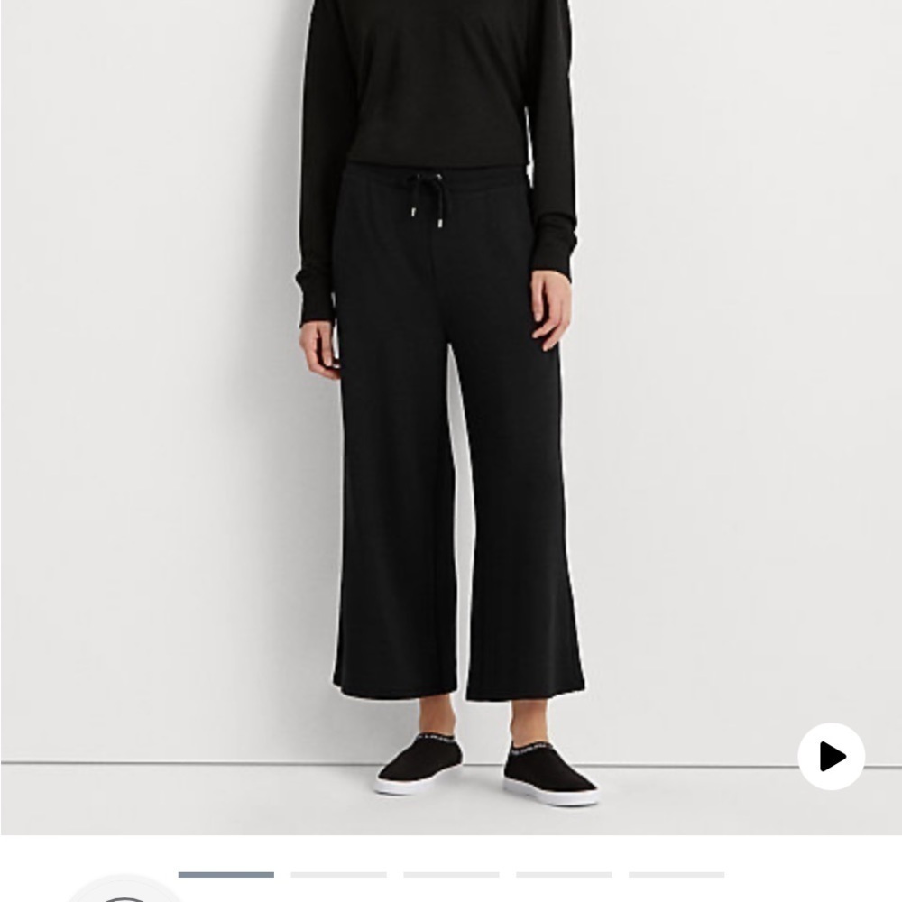 - New - Ralph Lauren cropped wide-leg sweatpants